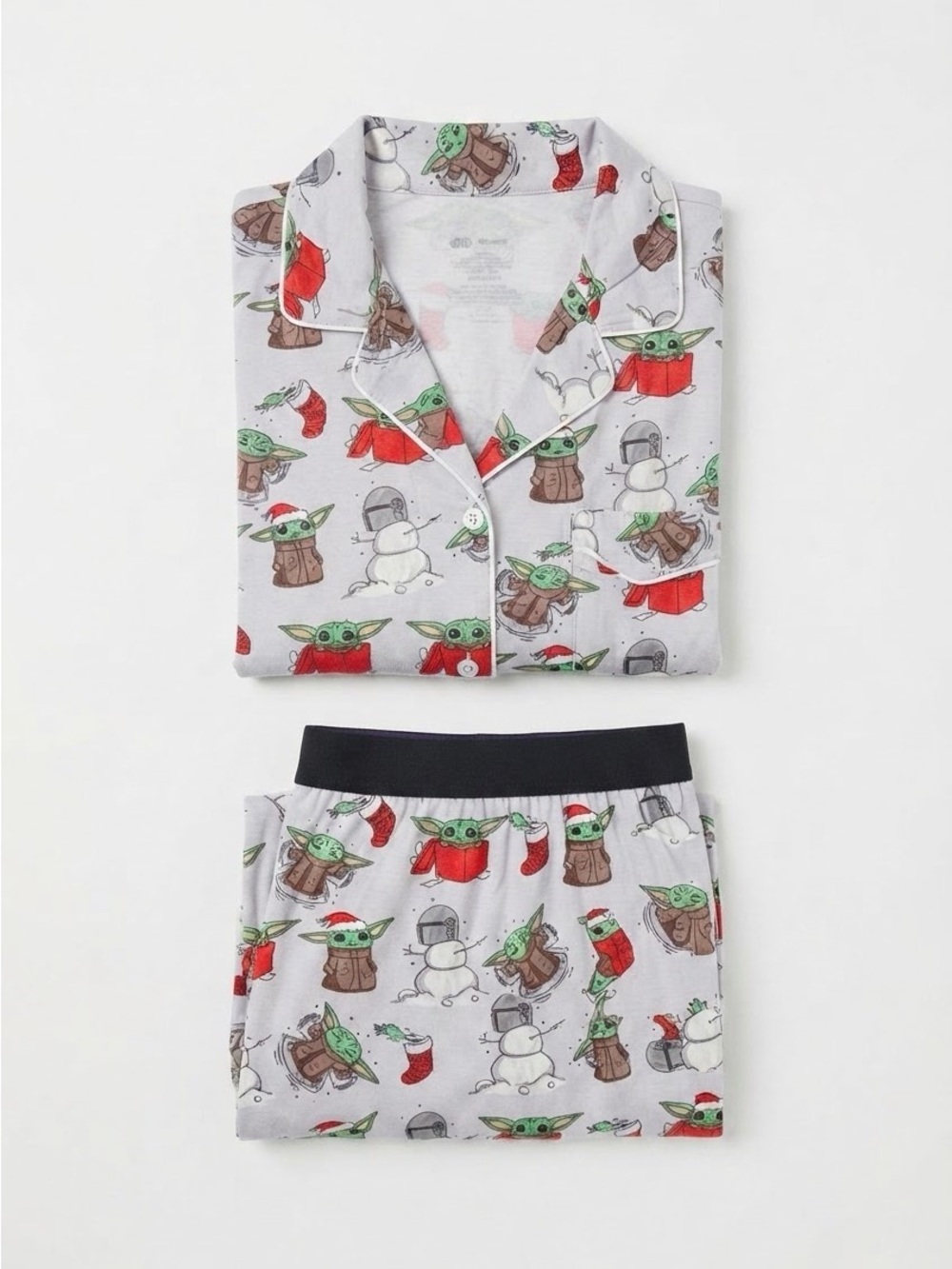 MeUndies x Star Wars Grogu Baby Yoda Holiday Christmas Pajama Pants & Top Set M🎄